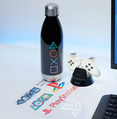 Set lampara botella y stickers playstation